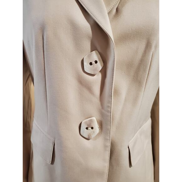 Lafayette 148 New York Virgin Wool Stretch Blazer Womens Size 4P Beige Career - Picture 5 of 9